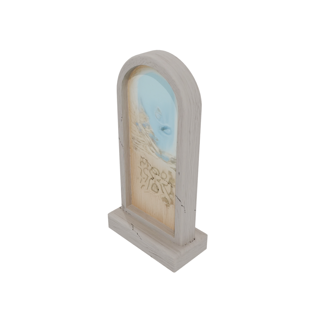 Woodgrain Modern Tombstone Prop Mini — seasonal 3D print model, STL