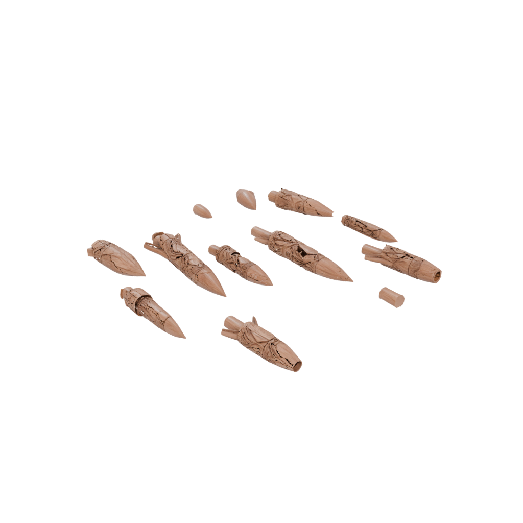 Woodgrain Rustic Firework Rocket Decoration — seasonal 3D print model, STL