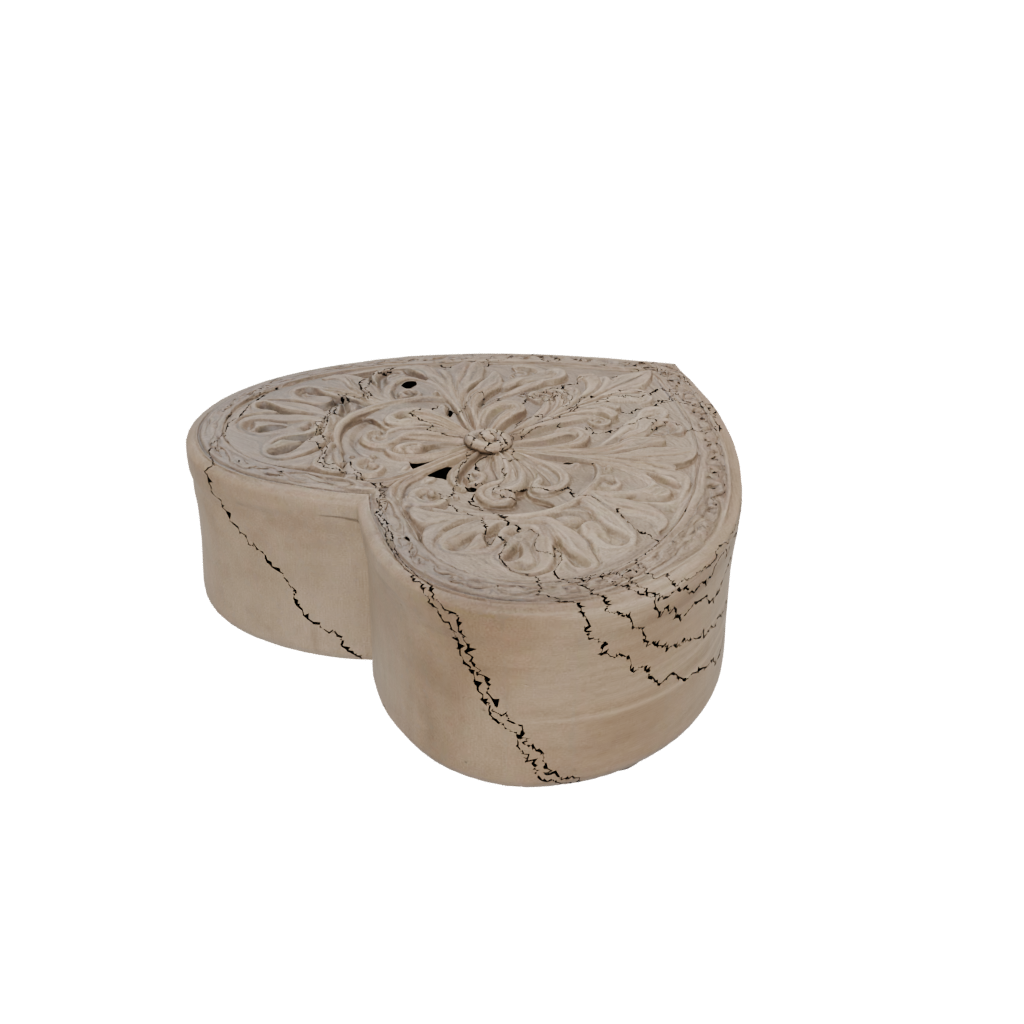 Woodgrain Rustic Heart Trinket Box — seasonal 3D print model, STL