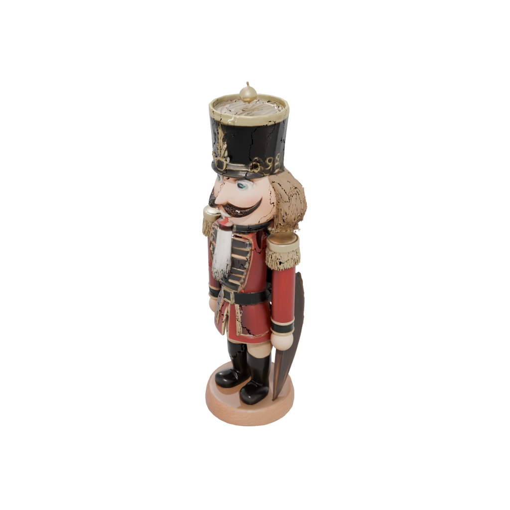 Woodgrain Rustic Nutcracker Soldier Original — seasonal 3D print model, STL
