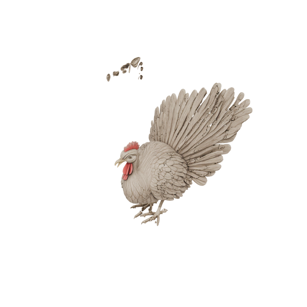 Woodgrain Rustic Turkey Centerpiece Figure — seasonal 3D print model, STL