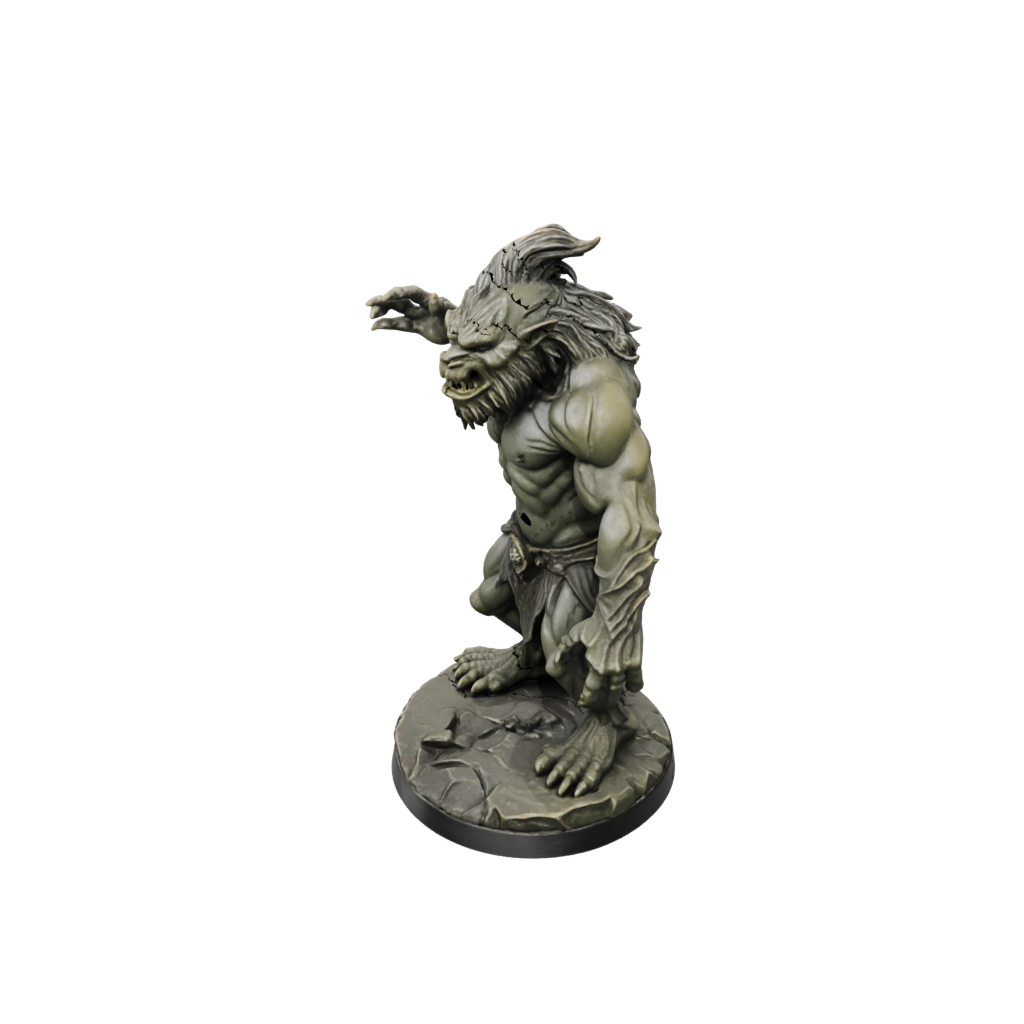 Bronze Cave Troll — tabletop minis 3D print model, STL