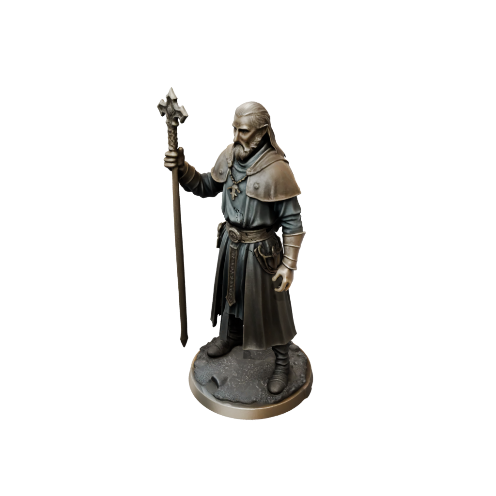 Bronze Cleric Priest With Mace
