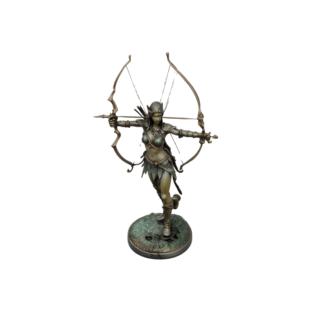 Bronze Elven Ranger Archer — tabletop minis 3D print model, STL