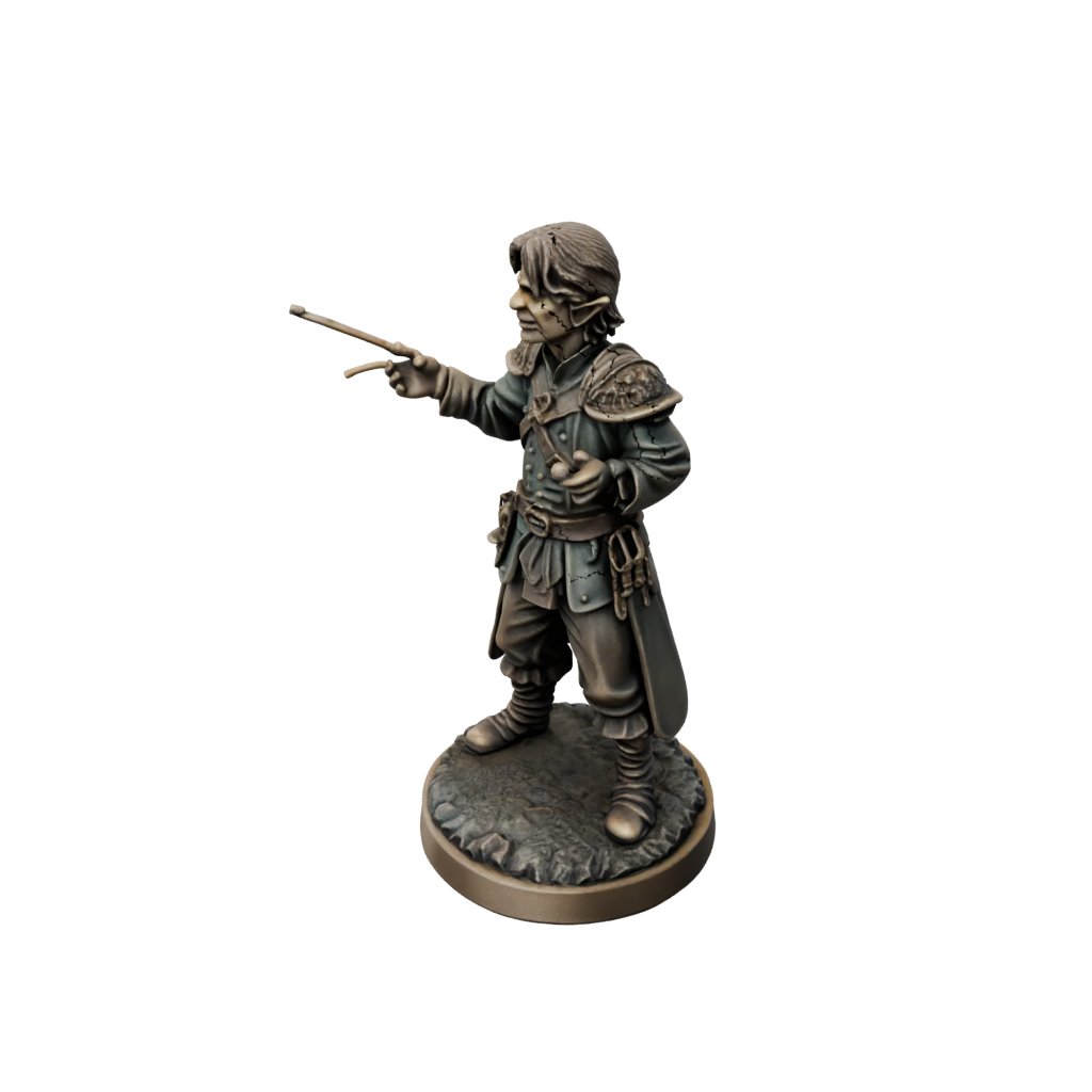 Bronze Halfling Bard — tabletop minis 3D print model, STL