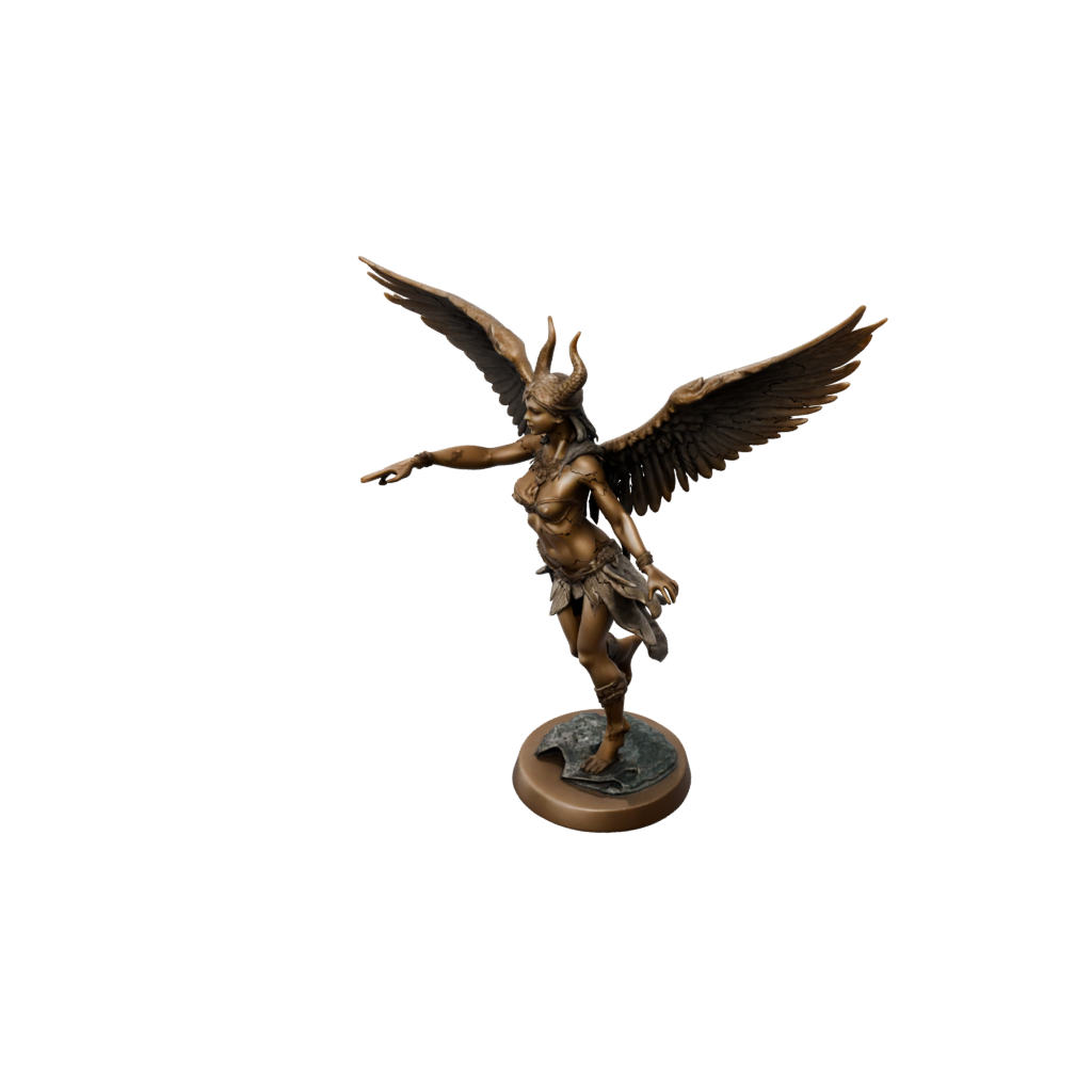 Bronze Harpy Raider — tabletop minis 3D print model, STL