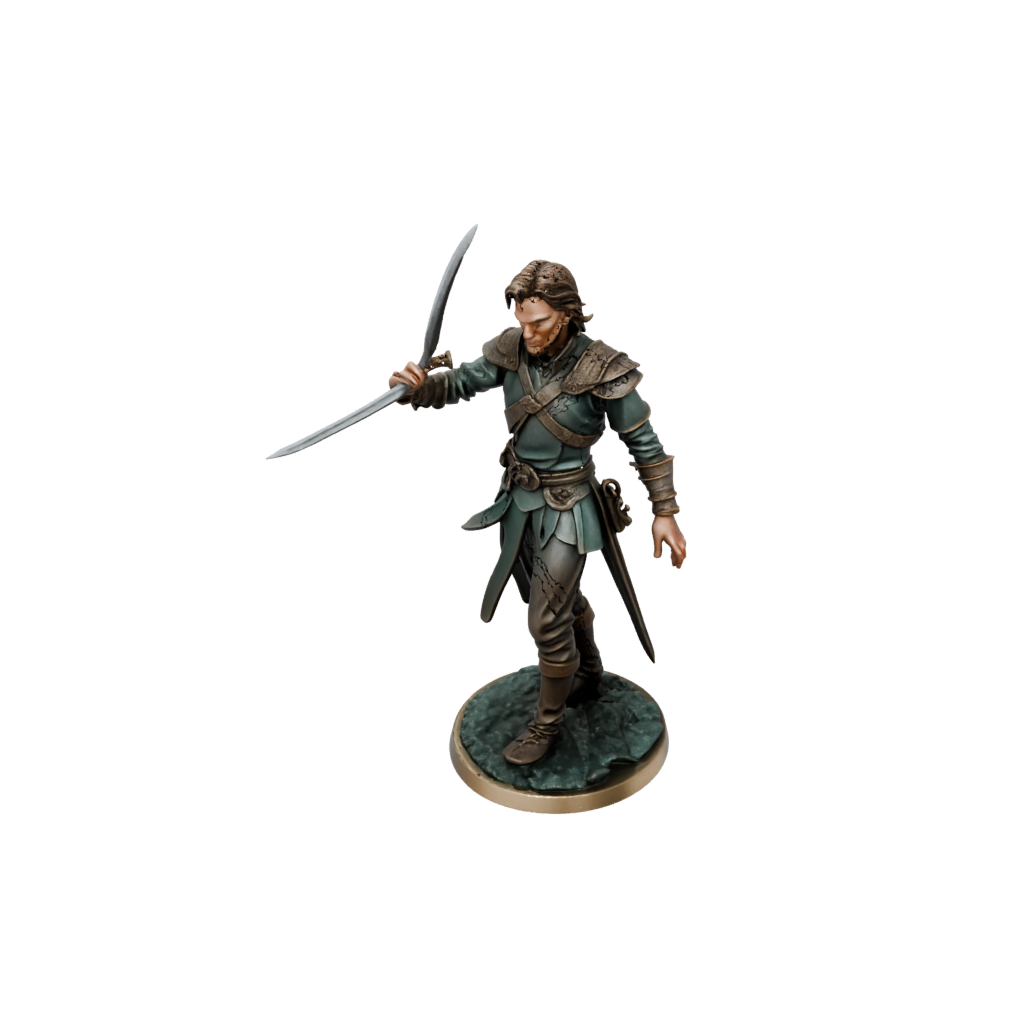 Bronze Human Swordmaster — tabletop minis 3D print model, STL
