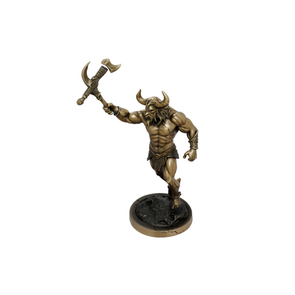 Bronze Minotaur Gladiator — tabletop minis 3D print model, STL