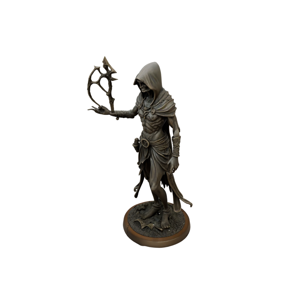 Bronze Necromancer Summoner — tabletop minis 3D print model, STL