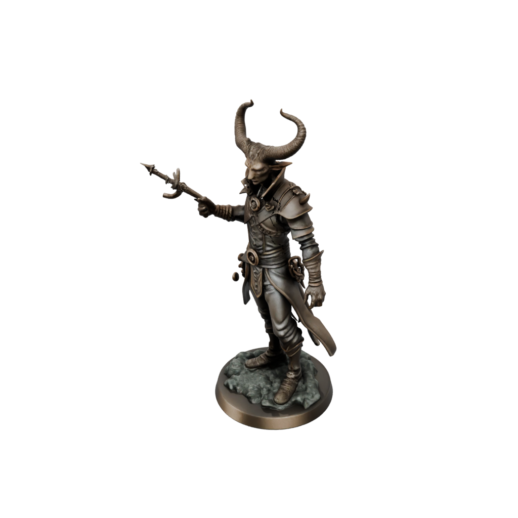 Bronze Tiefling Warlock — tabletop minis 3D print model, STL