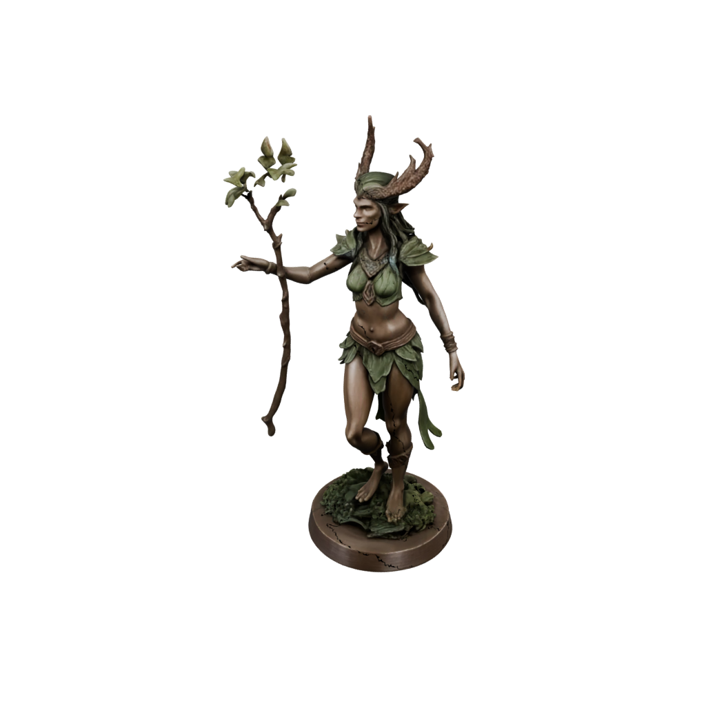 Bronze Wood-Elf Druid — tabletop minis 3D print model, STL