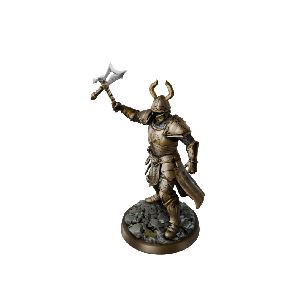 Bronze Armored Paladin With War Maul