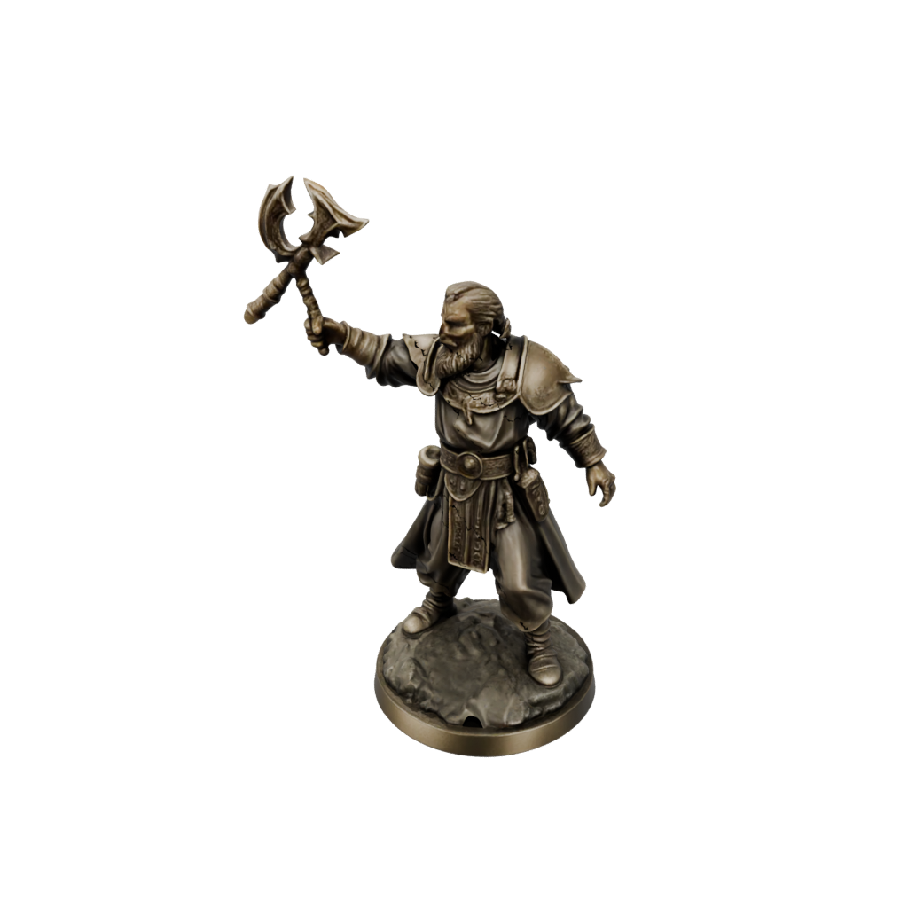 Bronze Cleric Priest With Mace — tabletop minis 3D print model, STL