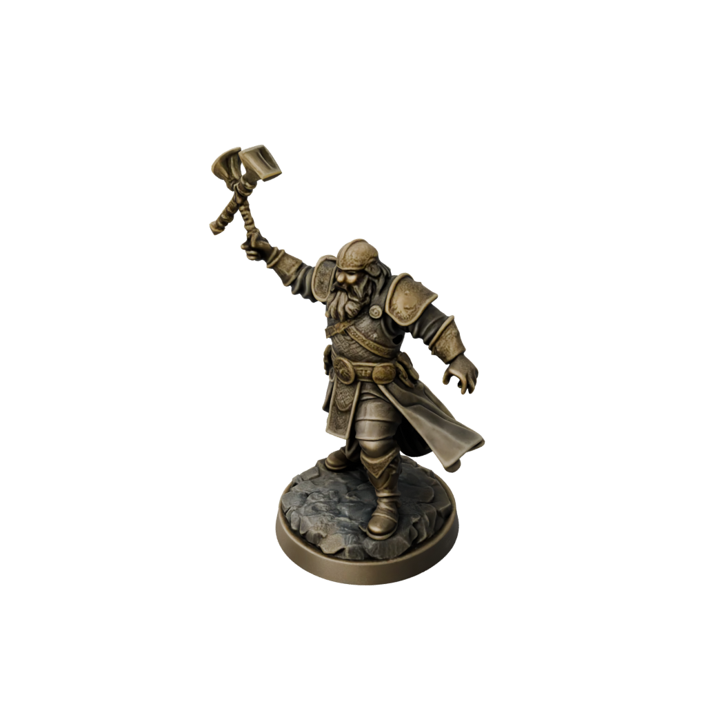 Bronze Dwarven Cleric — tabletop minis 3D print model, STL