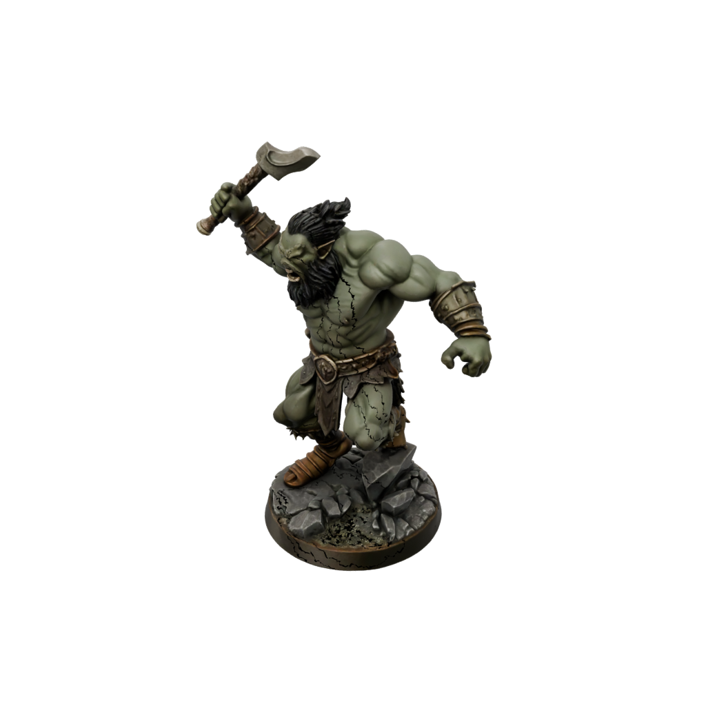 Bronze Half-Orc Berserker — tabletop minis 3D print model, STL