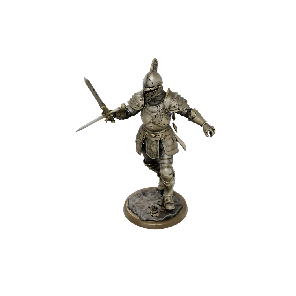 Bronze Knight In Full Plate Armor — tabletop minis 3D print model, STL