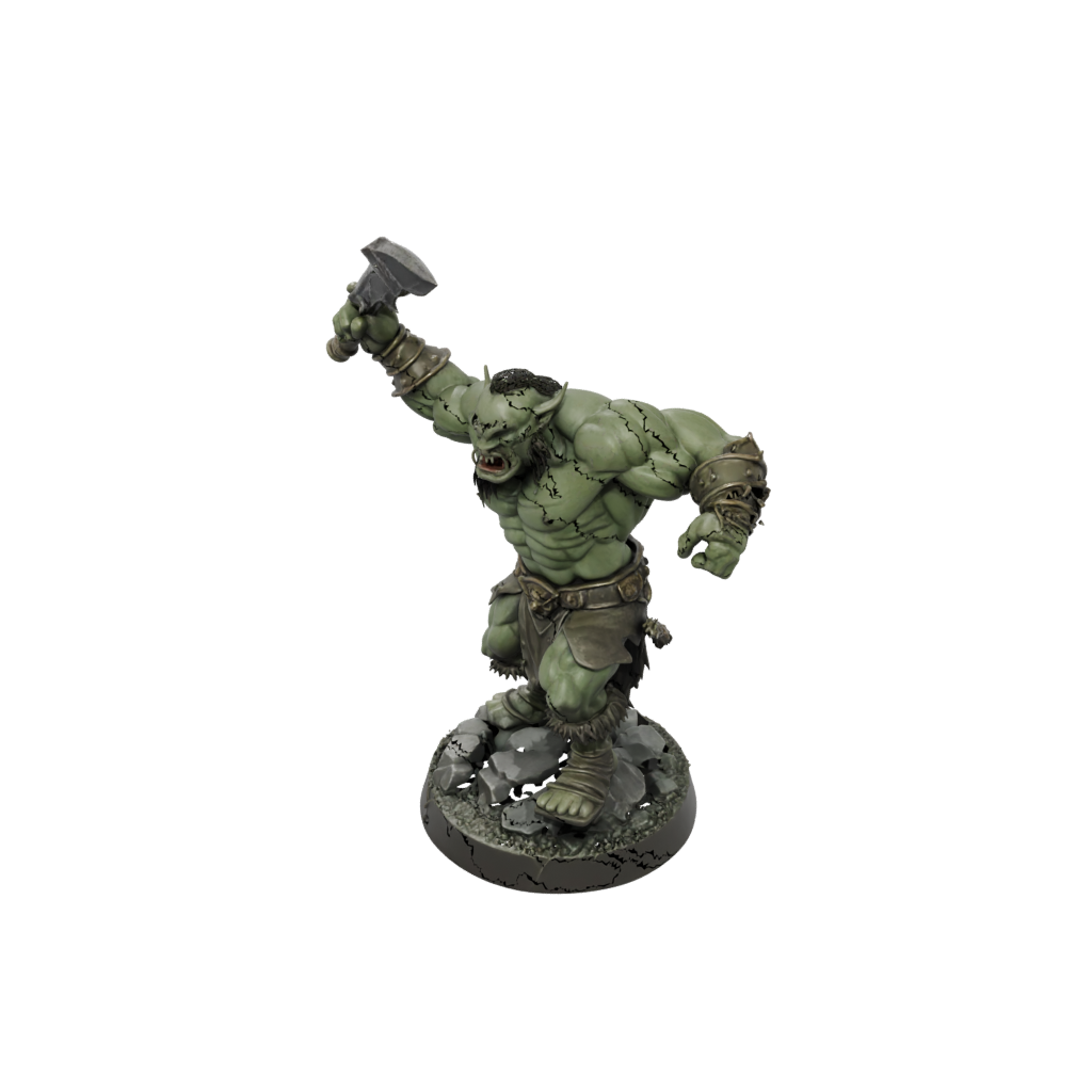 Bronze Orc Brute With Cleaver — tabletop minis 3D print model, STL
