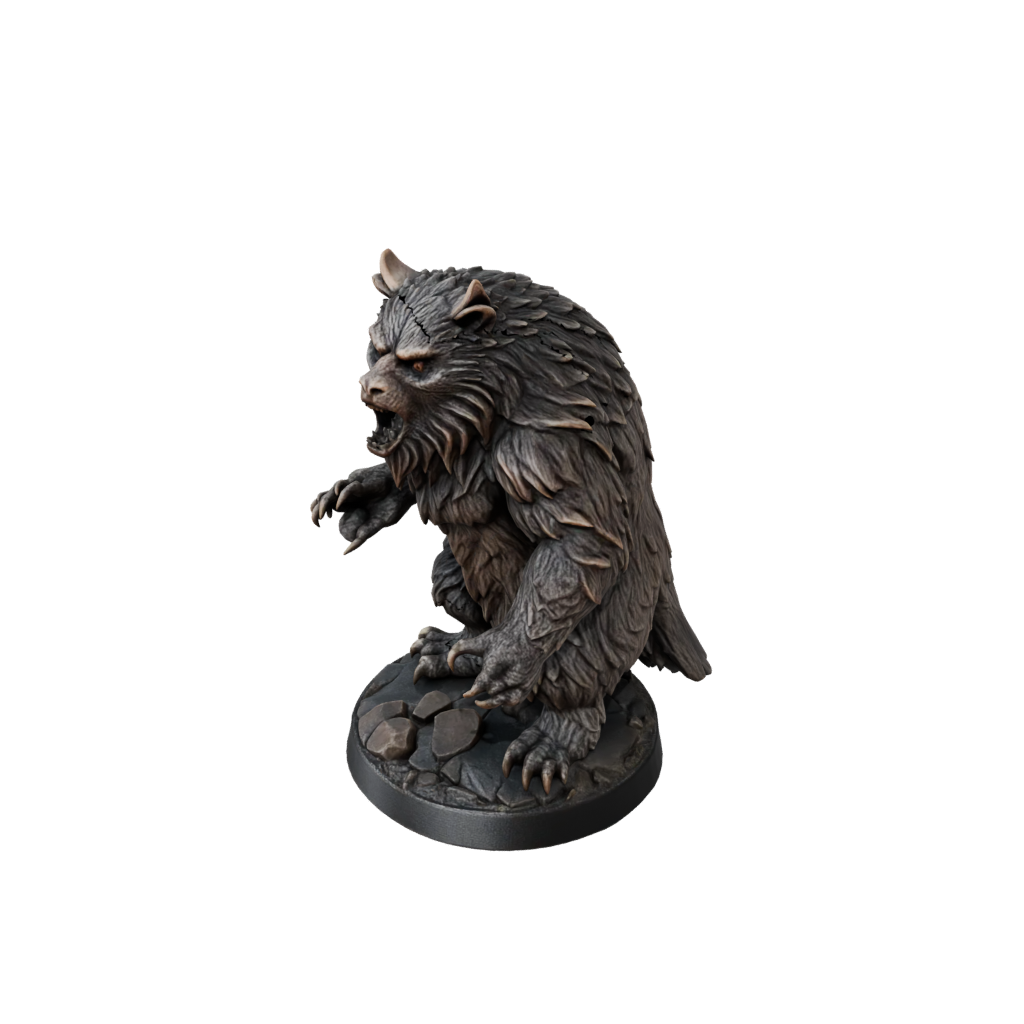 Bronze Owlbear Beast — tabletop minis 3D print model, STL
