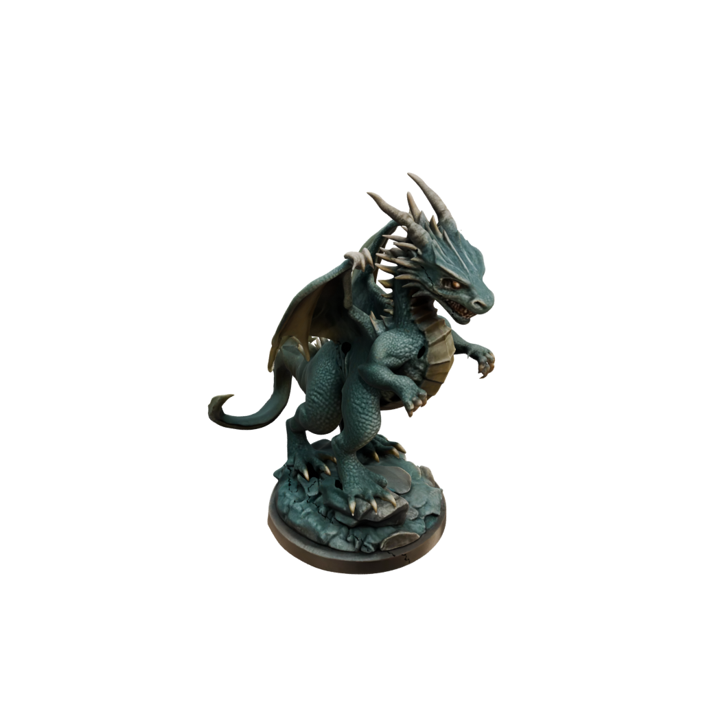 Bronze Young Dragon Wyrmling — tabletop minis 3D print model, STL