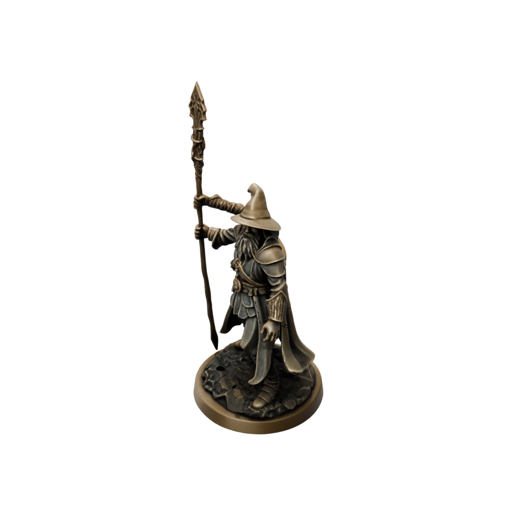Bronze Battle Wizard With Staff
