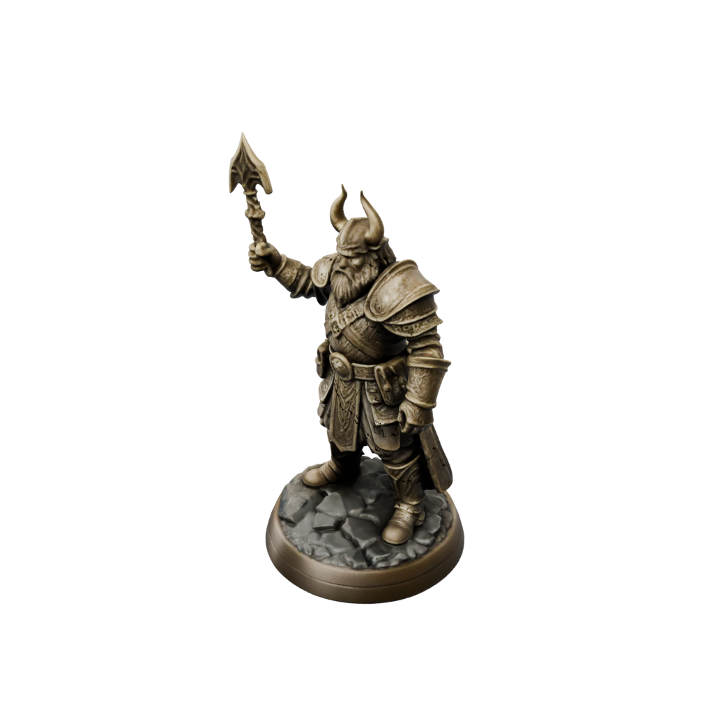 Bronze Dwarven Cleric — tabletop minis 3D print model, STL