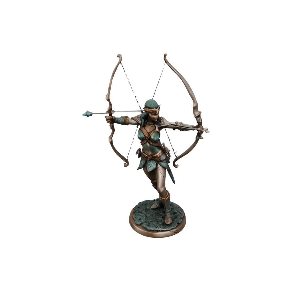 Bronze Elven Ranger Archer — tabletop minis 3D print model, STL