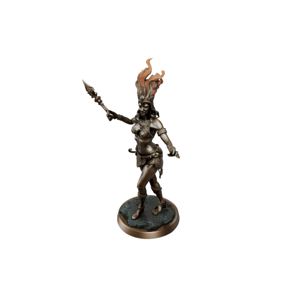 Bronze Fire Genie Efreet — tabletop minis 3D print model, STL