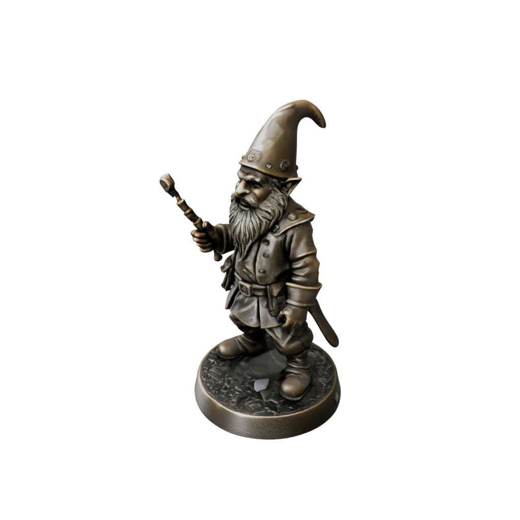 Bronze Gnome Tinkerer — tabletop minis 3D print model, STL