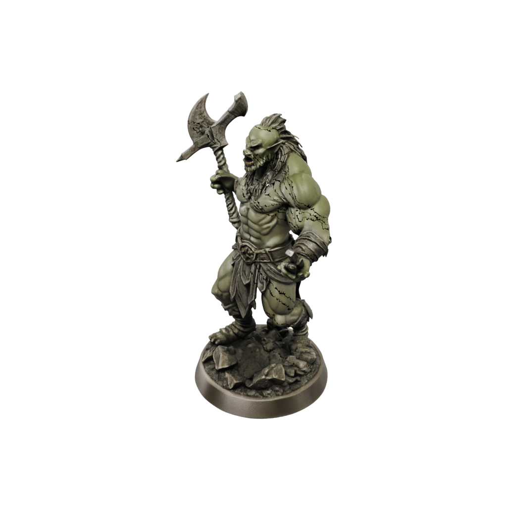 Bronze Half-Orc Berserker — tabletop minis 3D print model, STL