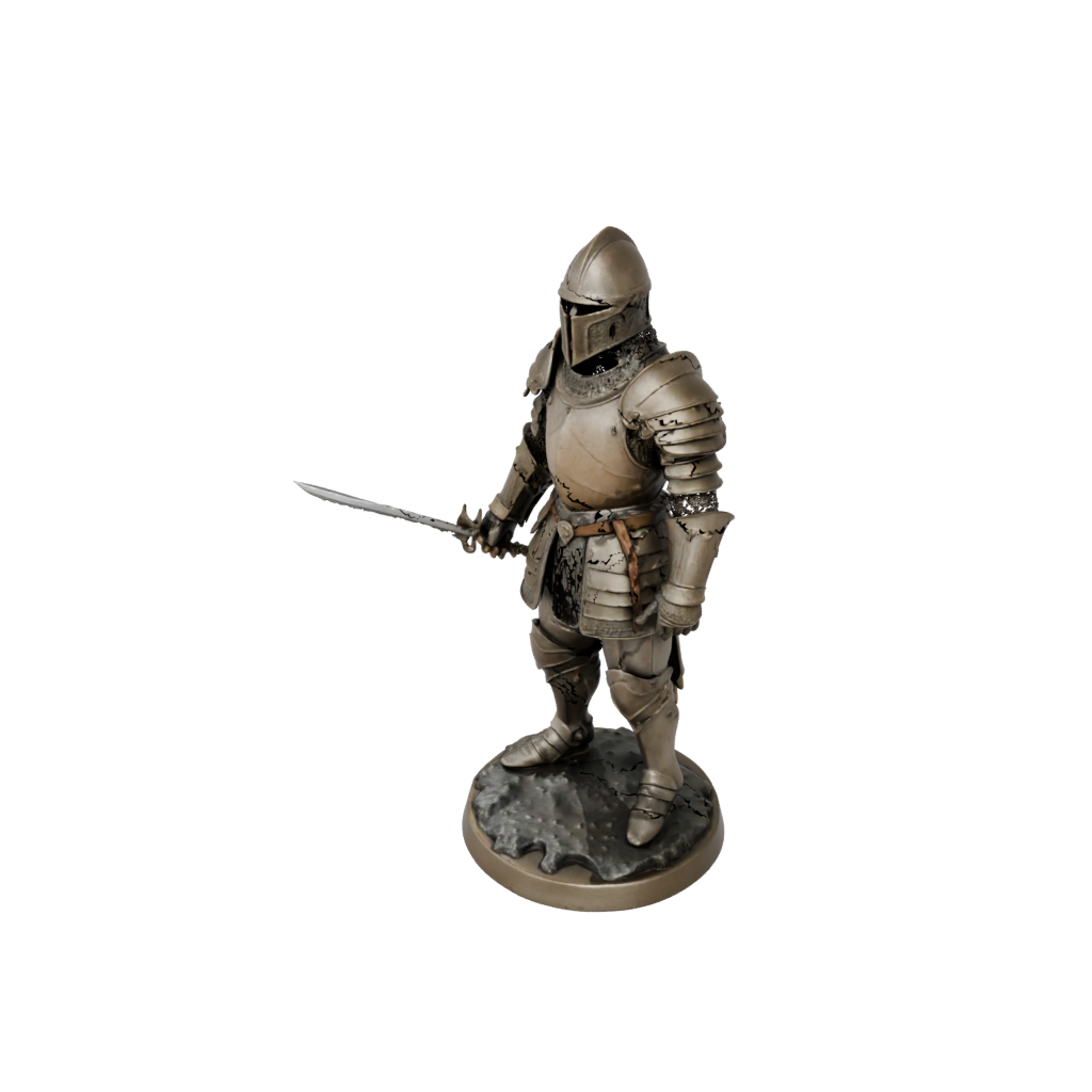 Bronze Knight In Full Plate Armor