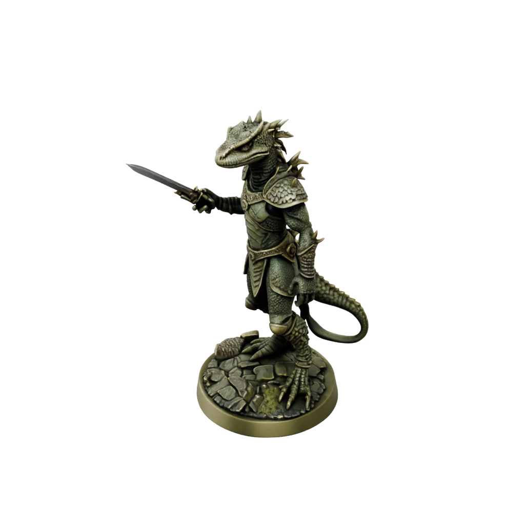 Bronze Lizardfolk Hunter — tabletop minis 3D print model, STL