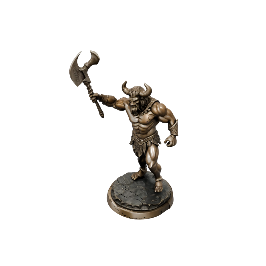 Bronze Minotaur Gladiator — tabletop minis 3D print model, STL