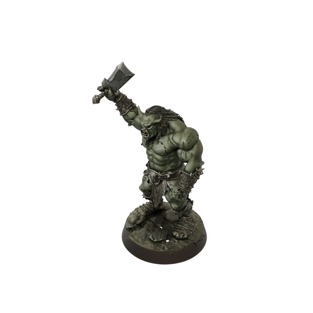 Bronze Orc Brute With Cleaver — tabletop minis 3D print model, STL