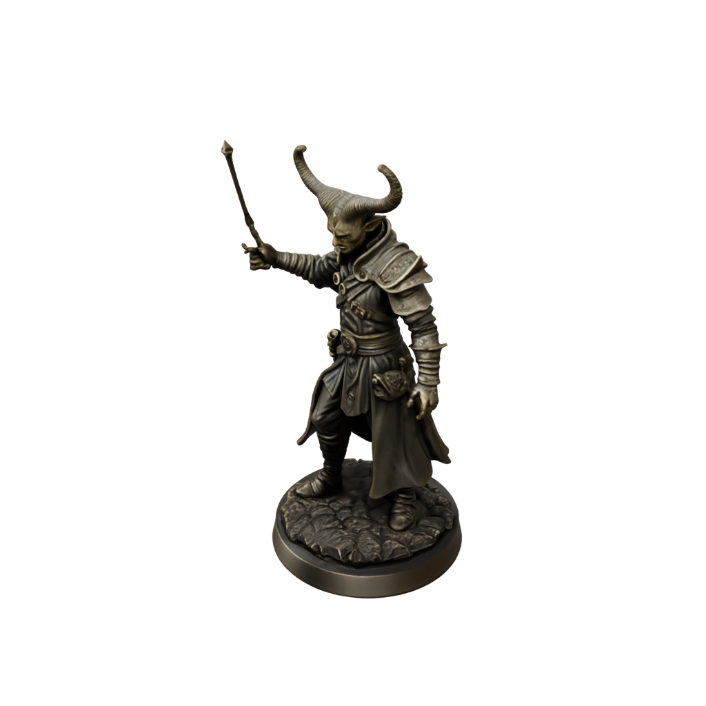 Bronze Tiefling Warlock — tabletop minis 3D print model, STL