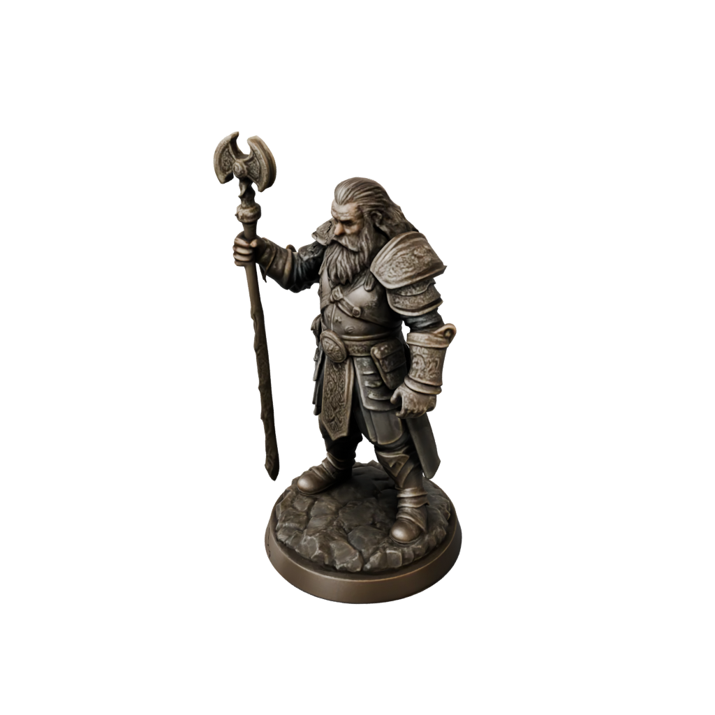 Bronze Dwarven Cleric — tabletop minis 3D print model, STL