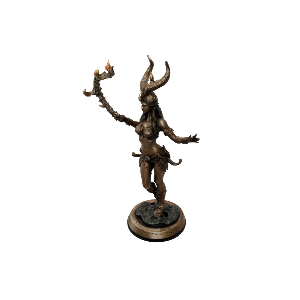 Bronze Fire Genie Efreet — tabletop minis 3D print model, STL