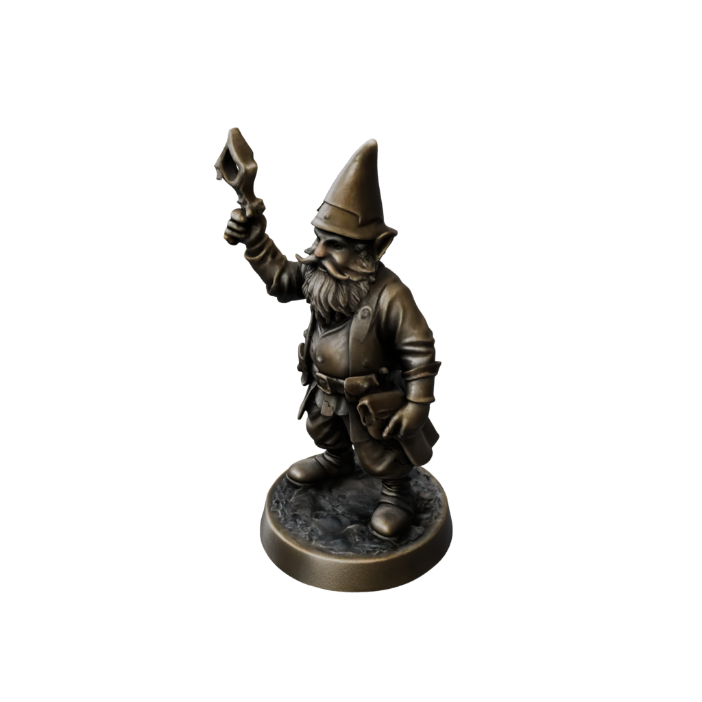 Bronze Gnome Tinkerer — tabletop minis 3D print model, STL