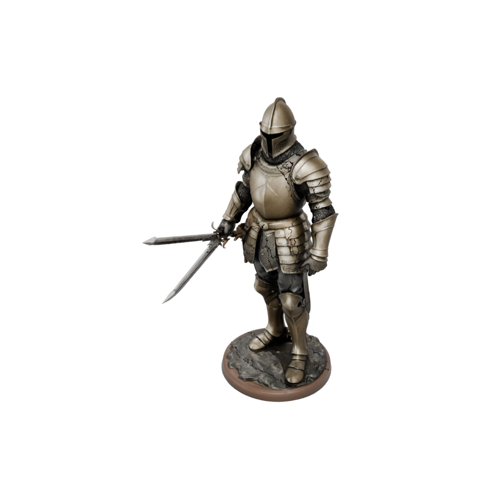 Bronze Knight In Full Plate Armor