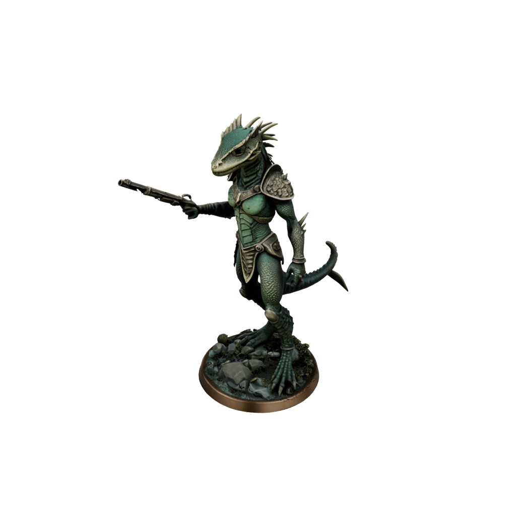 Bronze Lizardfolk Hunter — tabletop minis 3D print model, STL