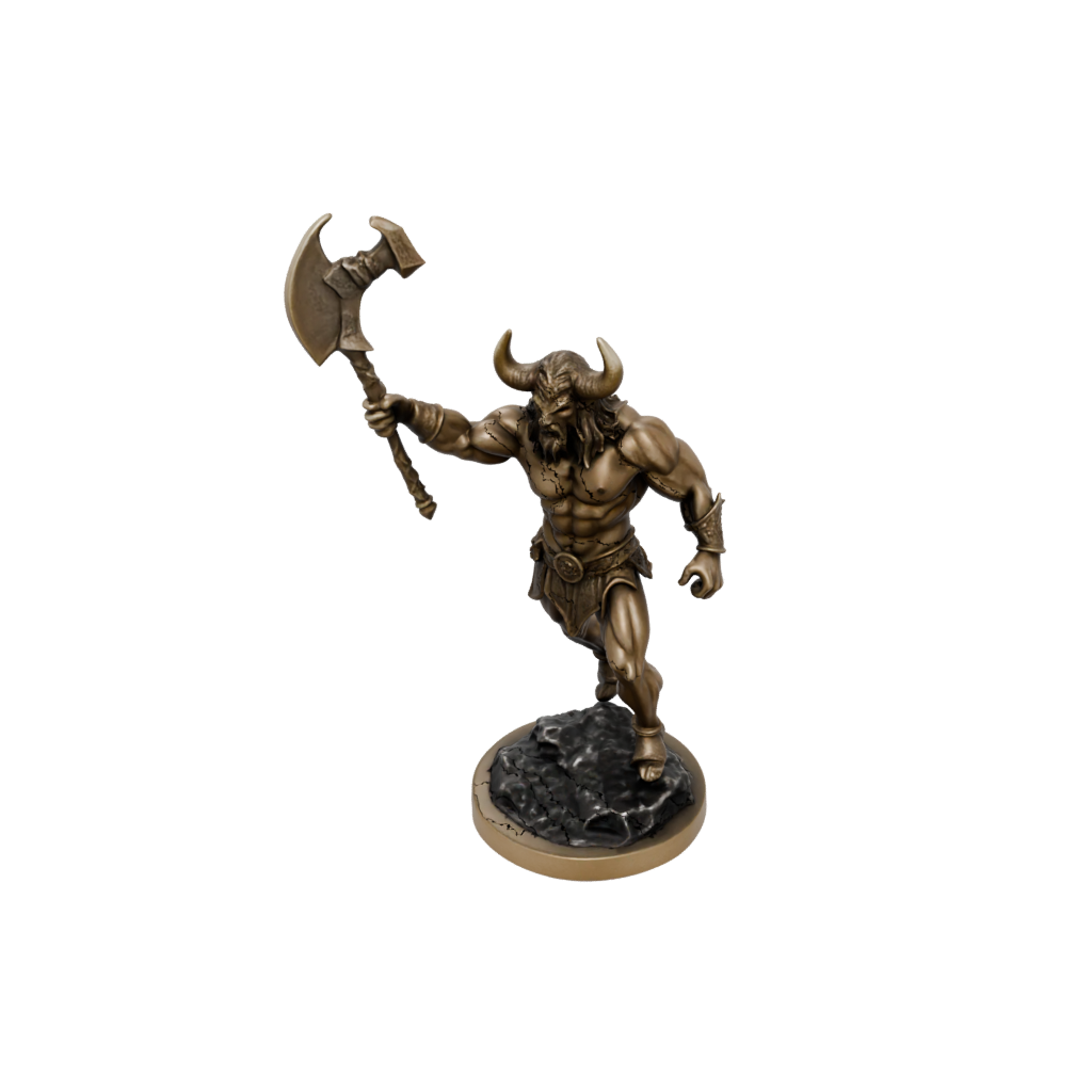 Bronze Minotaur Gladiator — tabletop minis 3D print model, STL