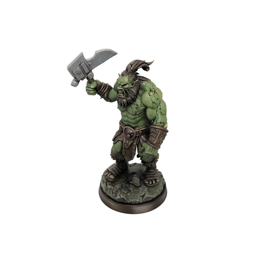 Bronze Orc Brute With Cleaver — tabletop minis 3D print model, STL