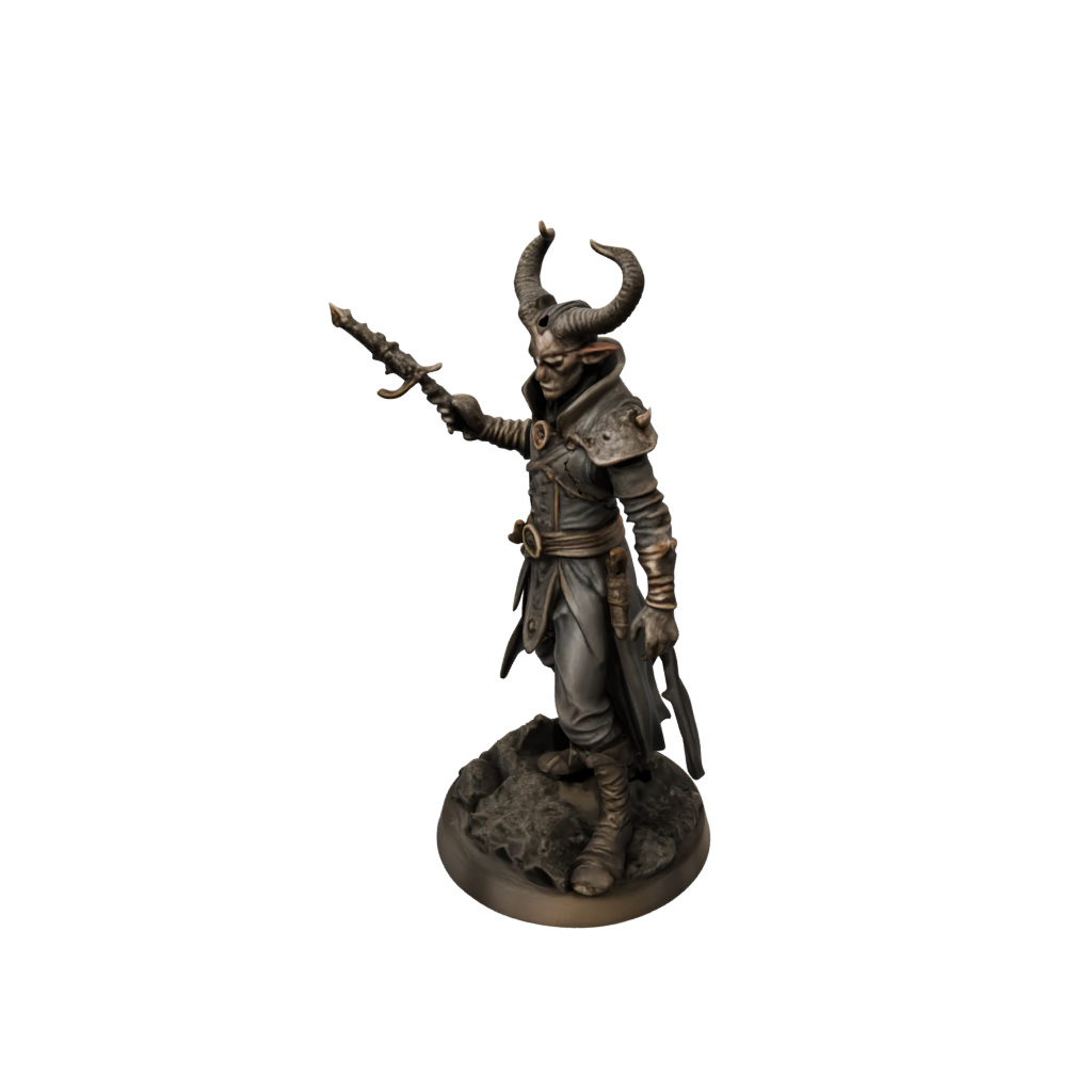 Bronze Tiefling Warlock — tabletop minis 3D print model, STL