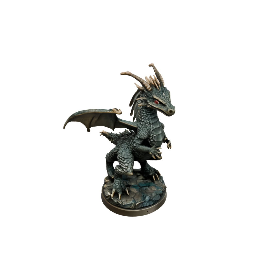 Bronze Young Dragon Wyrmling — tabletop minis 3D print model, STL