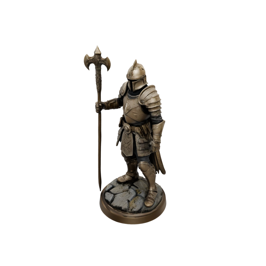 Bronze Armored Paladin With War Maul