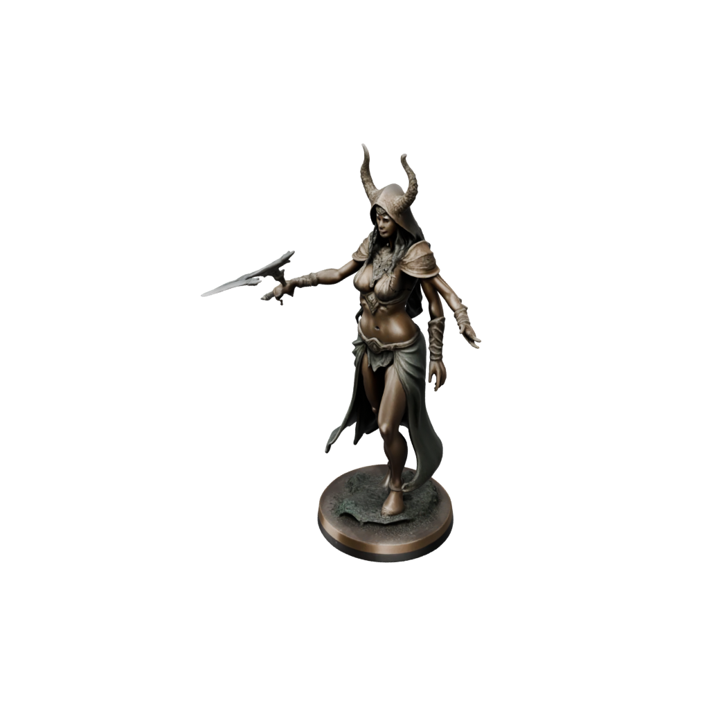 Bronze Dark Sorceress — tabletop minis 3D print model, STL