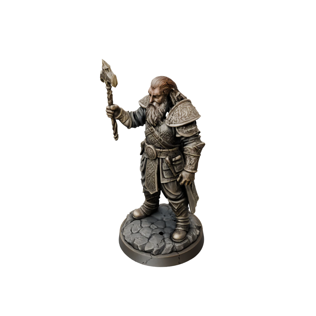 Bronze Dwarven Cleric — tabletop minis 3D print model, STL