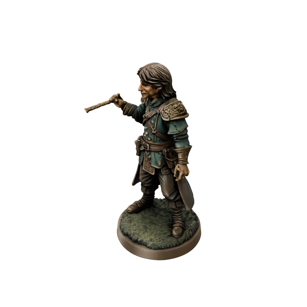 Bronze Halfling Bard — tabletop minis 3D print model, STL