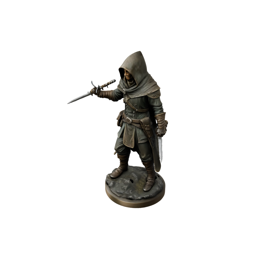 Bronze Hooded Rogue With Daggers