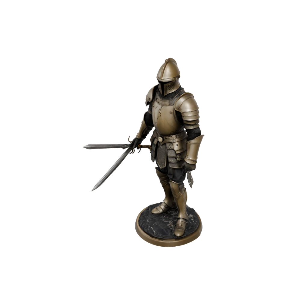 Bronze Knight In Full Plate Armor — tabletop minis 3D print model, STL