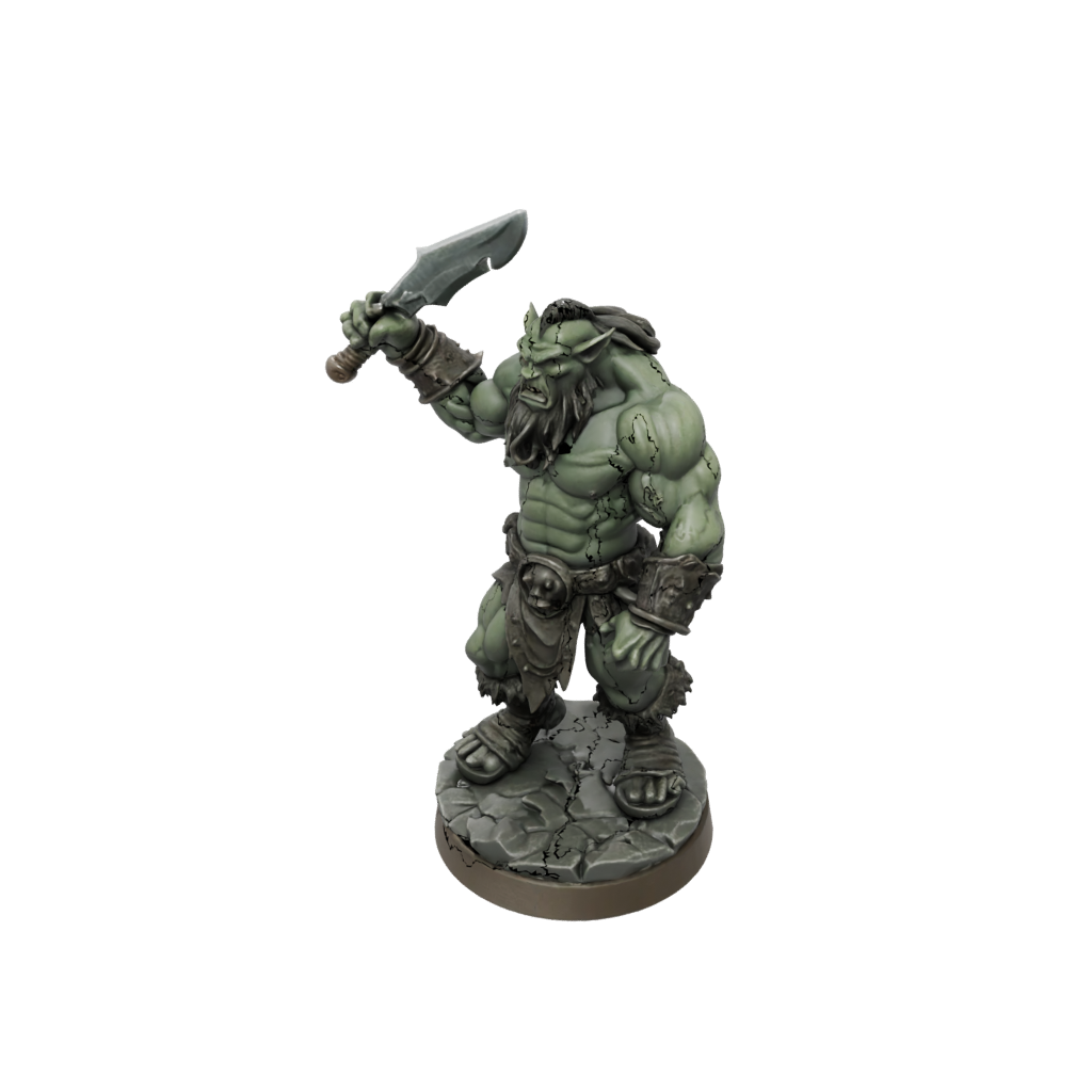 Bronze Orc Brute With Cleaver — tabletop minis 3D print model, STL
